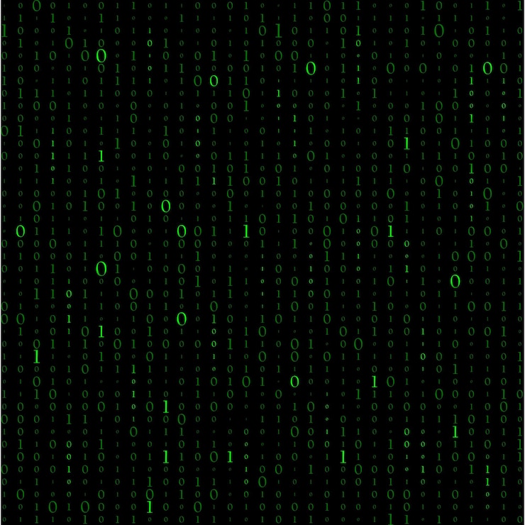 Vector abstract matrix background binary computer code coding hacker concept vector background illustration
