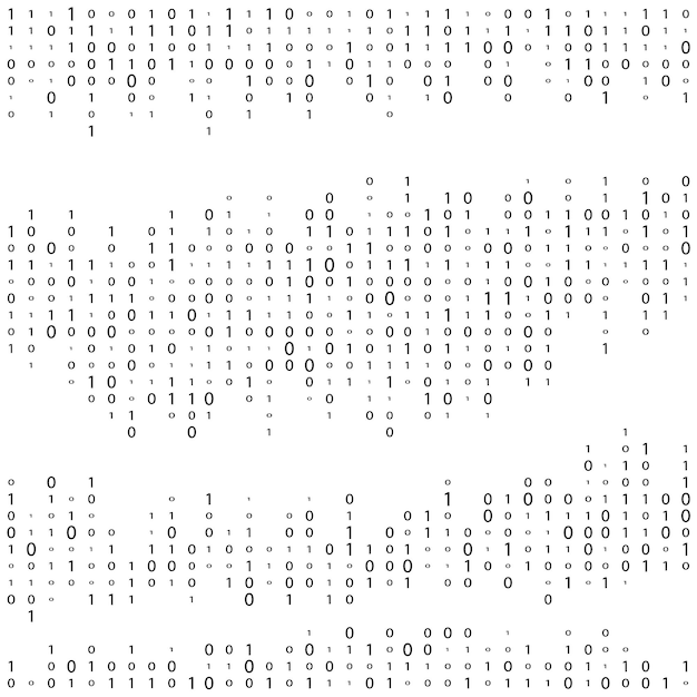 Абстрактная матрица фона. Двоичный компьютерный код. Кодирование концепции хакера. Векторная фоновая иллюстрация.