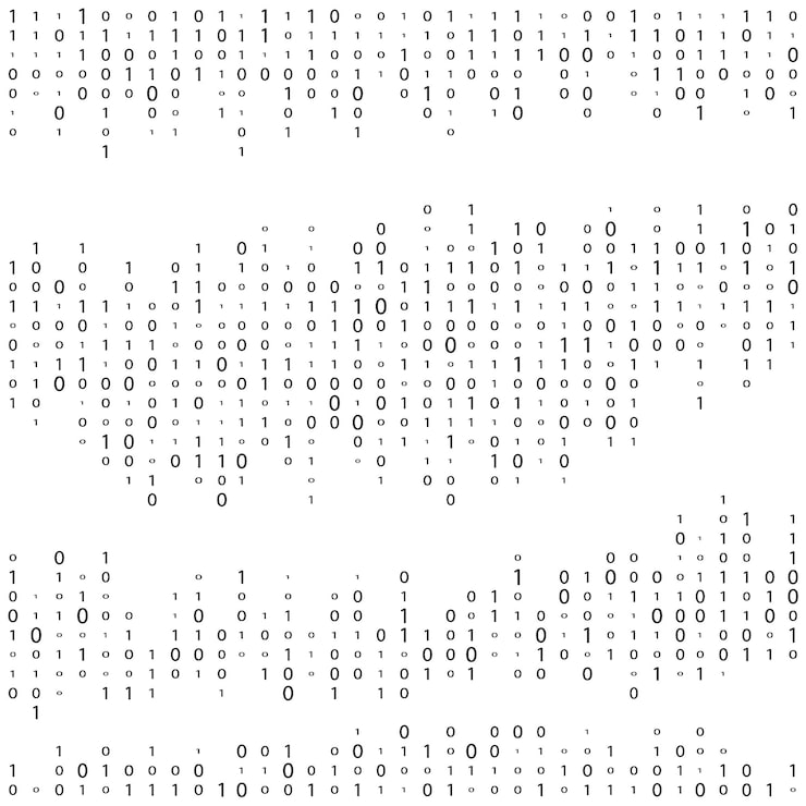 Vector 抽象矩阵背景二进制计算机代码编码黑客概念矢量背景插图