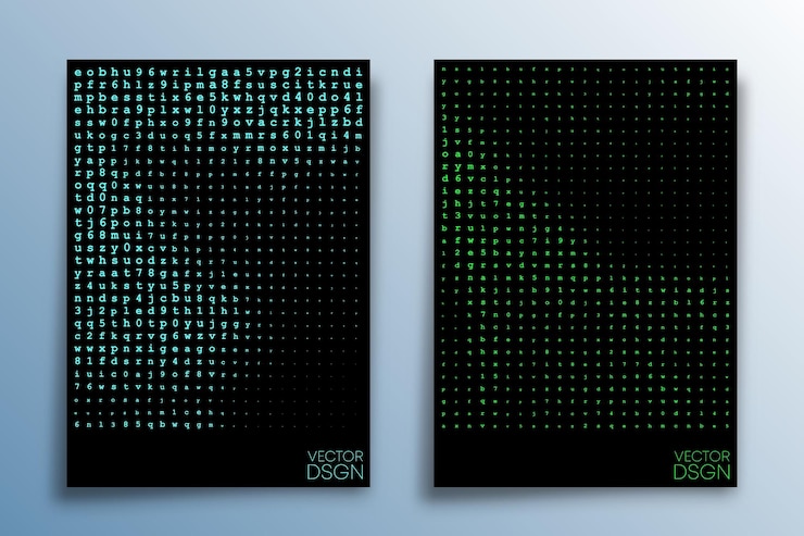 Vector abstract matrix effect design for flyer, poster, cover.