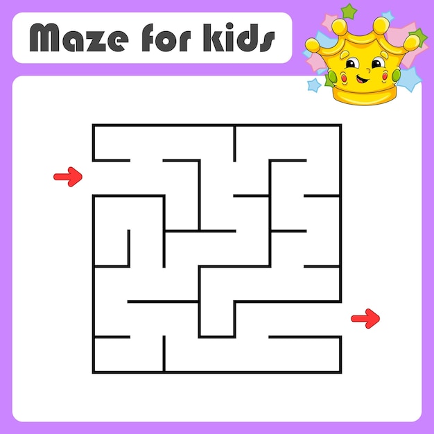 Abstract maze Game for kids Puzzle for children cartoon style Labyrinth conundrum Find the right path Cute character