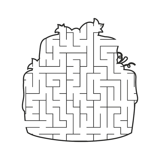 Abstract maze game for kids puzzle for children labyrinth conundrum find the right path education worksheet