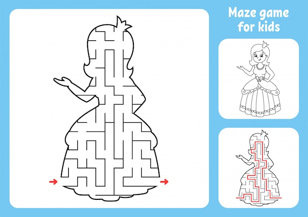 Abstract maze. sweet princess. game for kids. puzzle for children.