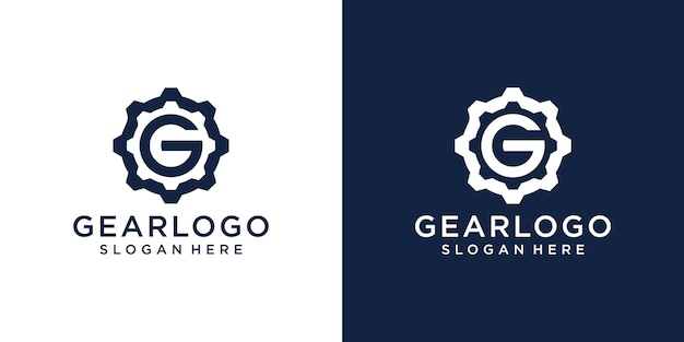 Abstract mechanical gear logo design