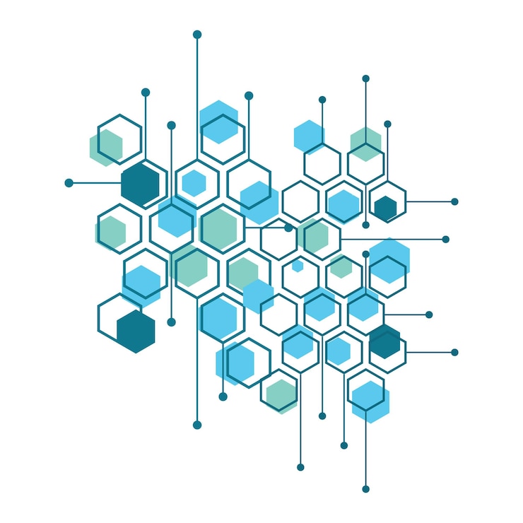 Vector abstract medical  background substance and molecules design