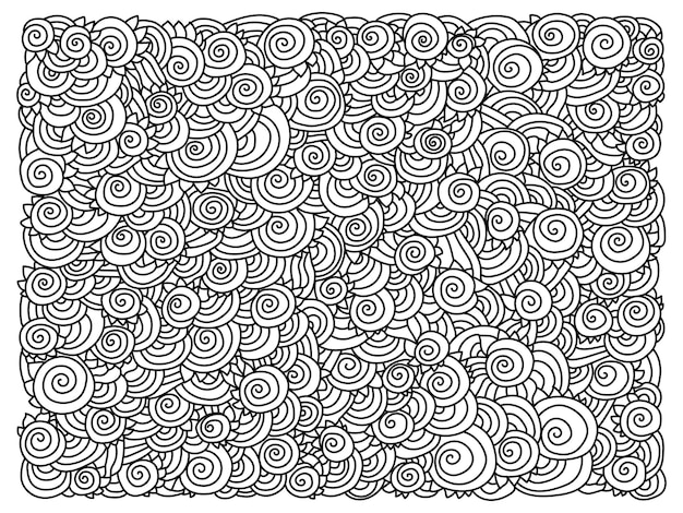 Coloring book page with abstract art spiral Vector Image