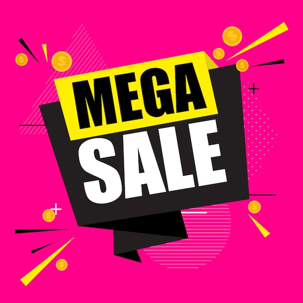 Vector abstract mega sale poster