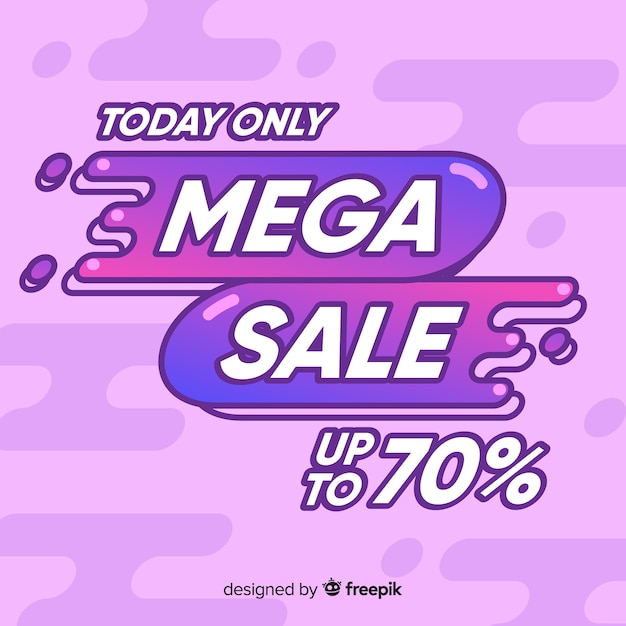 Abstract mega sale promotion on purple