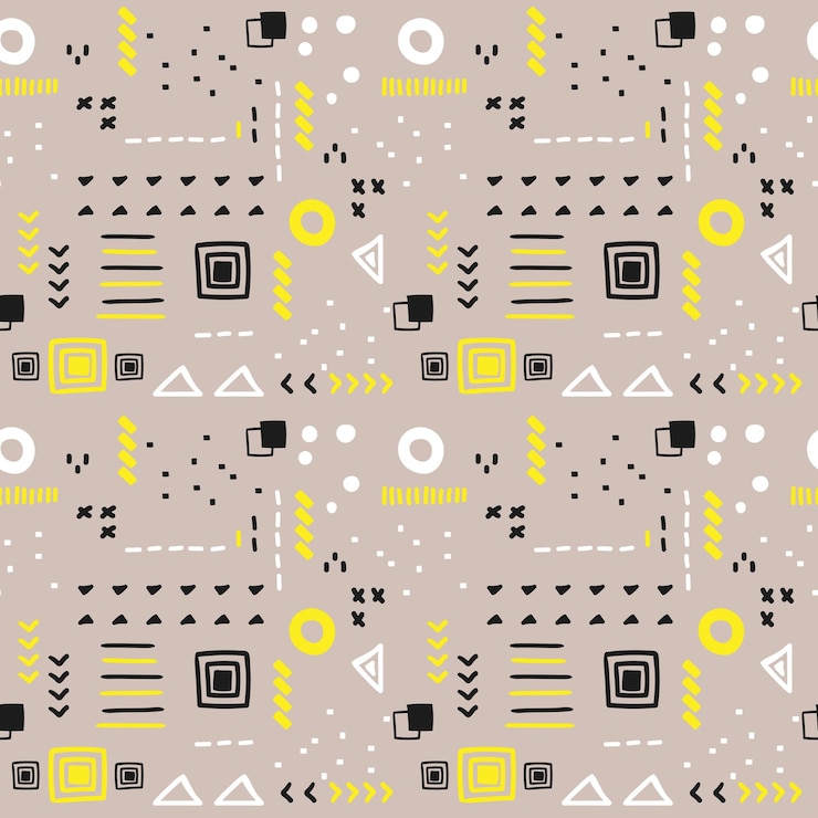Vector abstract memphis doodle textile pattern 02