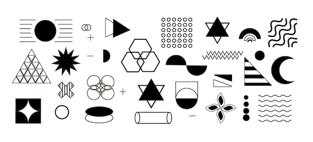 Abstract Memphis Set of geometric shapes