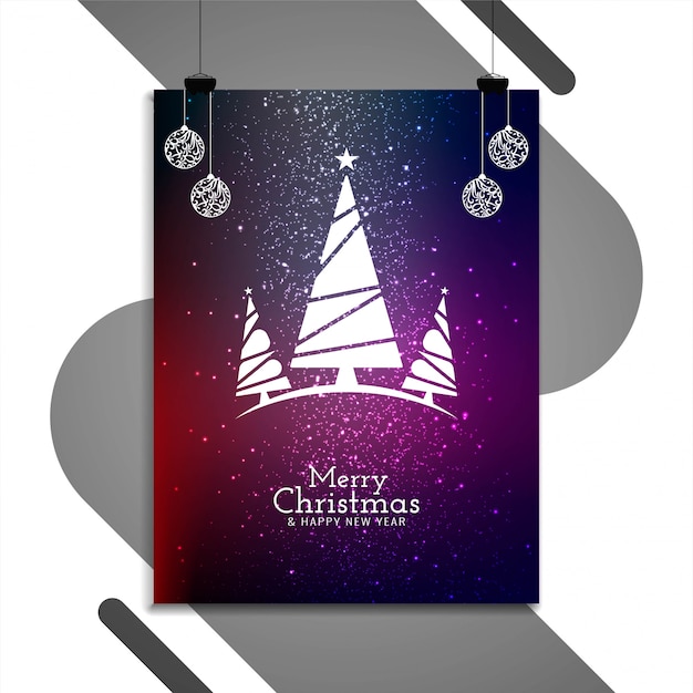 Abstract merry christmas decorative brochure design