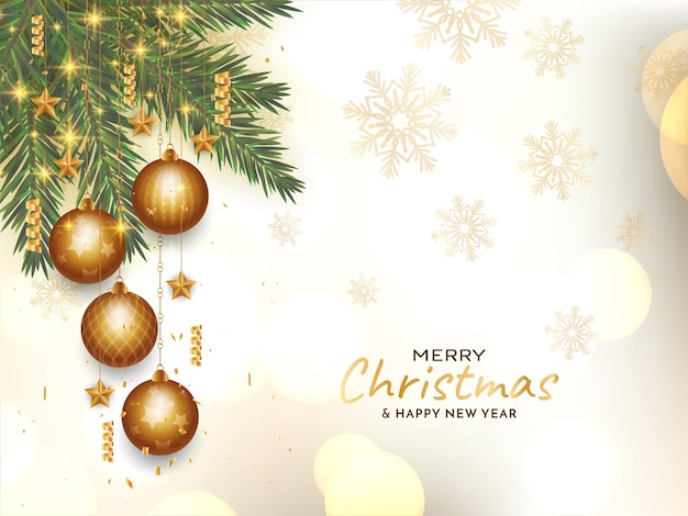 Abstract Merry Christmas festival celebration greeting card design vector