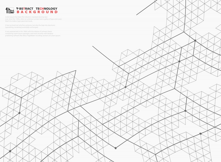 Vector abstract mesh hexagon lines structure tech decoration cover.