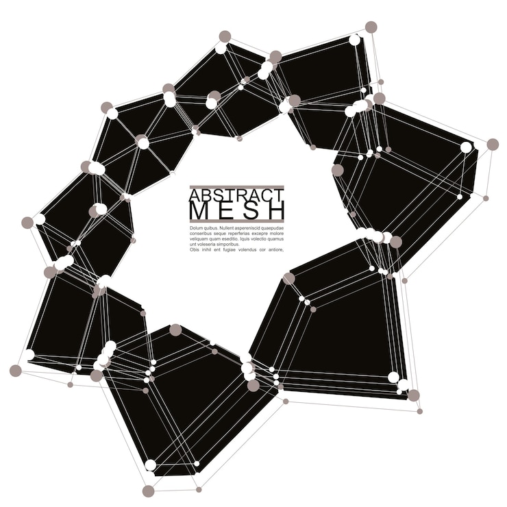 Vector abstract mesh vector illustration, template for technology theme layouts, connection, communication, engineering, science, physics, chemistry, electronics, programming etc, clear eps 8.