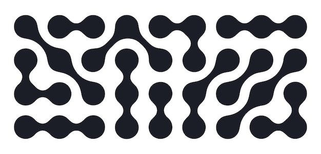 Abstract metaball backdrop Spotted graphic design elements connected liquid molecule figures flat vector background illustration Metaball shapes pattern