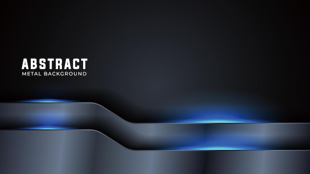 Sfondio metallico astratto con luce blu dimensione astratta blu scuro su nero sport tecnologico