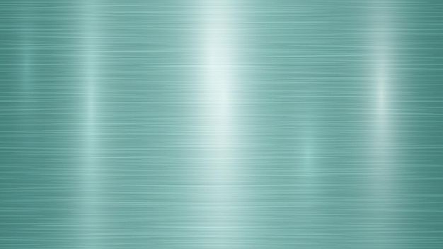 Vector abstract metal background with glares in turquoise colors