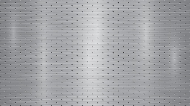 Vector abstract metal background with hexagonal holes in gray colors