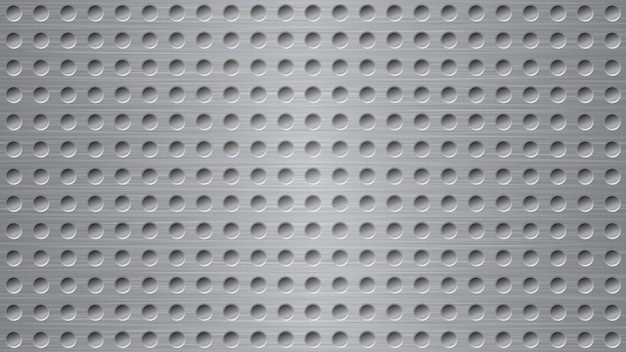 Abstract metal background with holes in gray colors