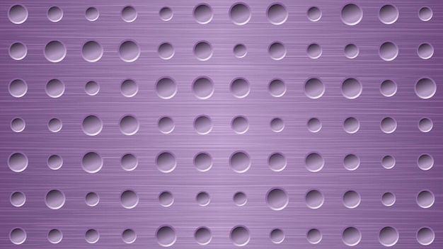 Abstract metal background with holes in purple colors