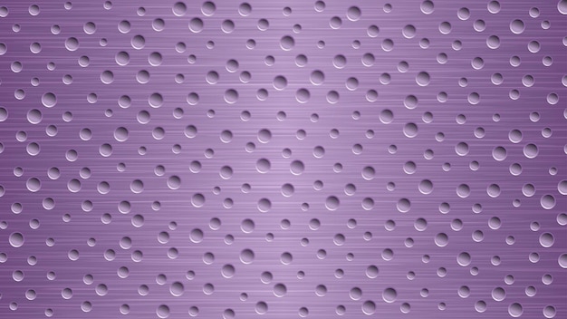 Fondo astratto del metallo con i fori nei colori viola