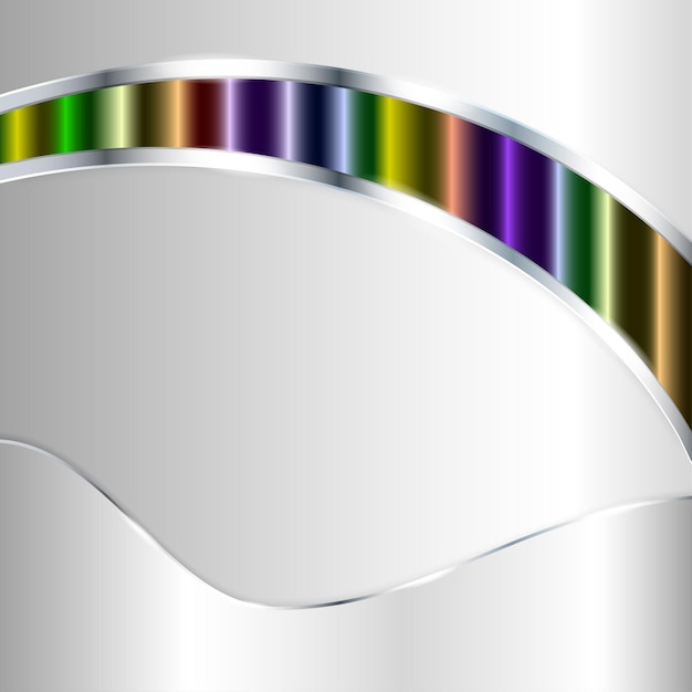 Вектор Абстрактный металлический фон с разноцветными полосами. векторная иллюстрация.