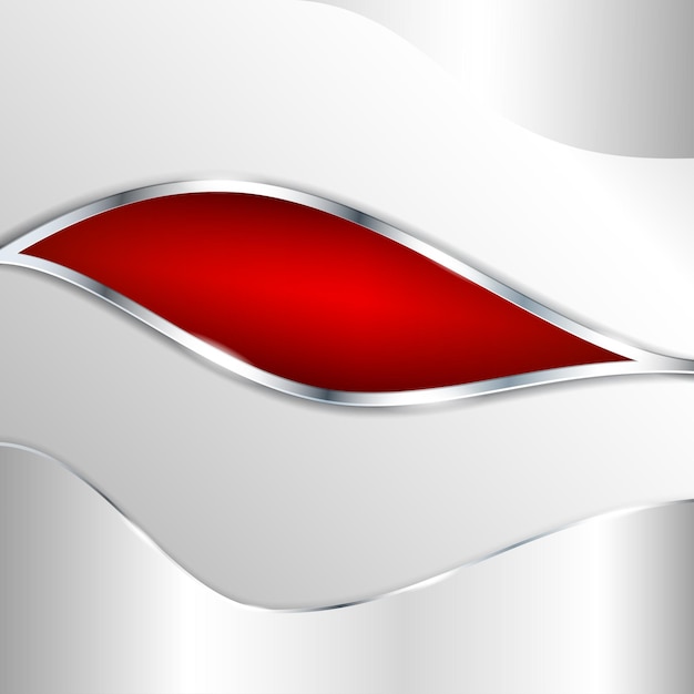 abstract metallic background with red element vector illustration
