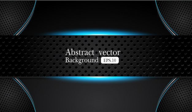 Abstract metallic blue black frame design innovation concept layout background