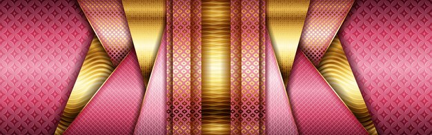 Design astratto oro metallizzato e tecnologia moderna geometria cornice rosa