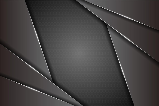 Vector abstract metallic modern overlap glossy grey premium background