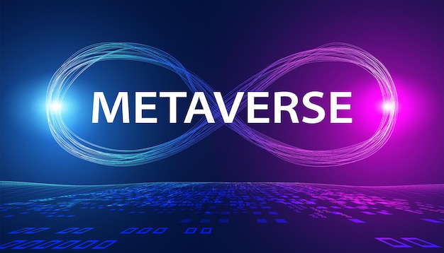 Vettore abstract metaverse concetto di realtà virtuale colorato del futuro metaverso della tecnologia digitale