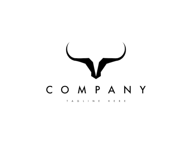 Vector abstract minimal bull cow head logo design