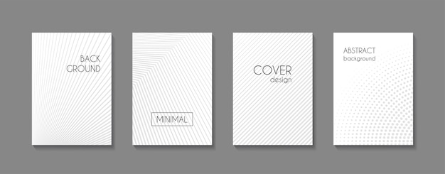 Abstract minimal business templates white striped monochrome vector backgrounds for cover banner