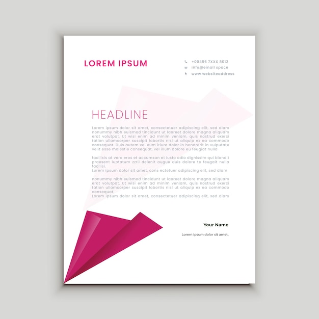 Vector abstract minimal and creative letterhead template