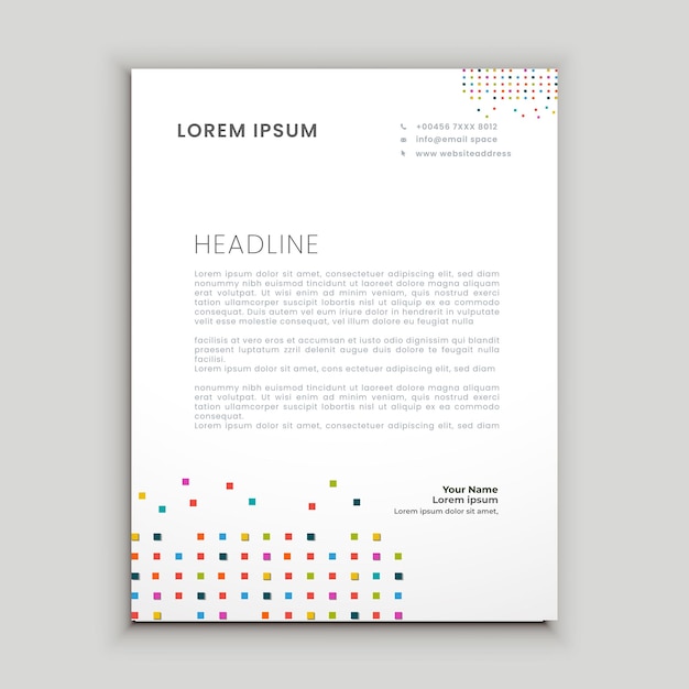 Vector abstract minimal and creative letterhead template