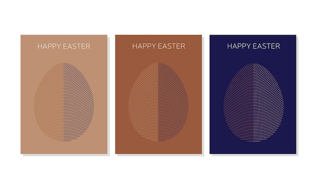 Abstract minimal Easter card. Abstract eggs, minimalistic card or banner for Easter holiday card.