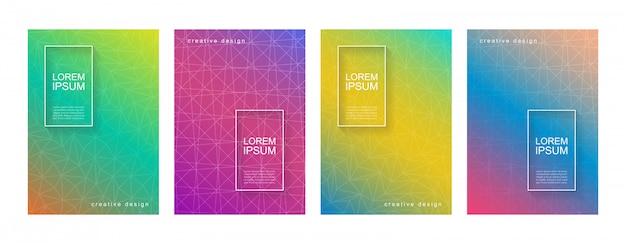 Abstract minimal geometric gradient cover background template set