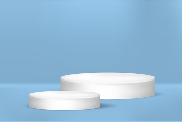 Абстрактная минимальная сцена с геометрическими формами презентации продукта на белом подиуме