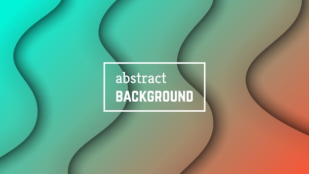 Abstract minimal wave geometric background.  Orange-green wave layer shape for banner, templates, cards. Vector illustration.