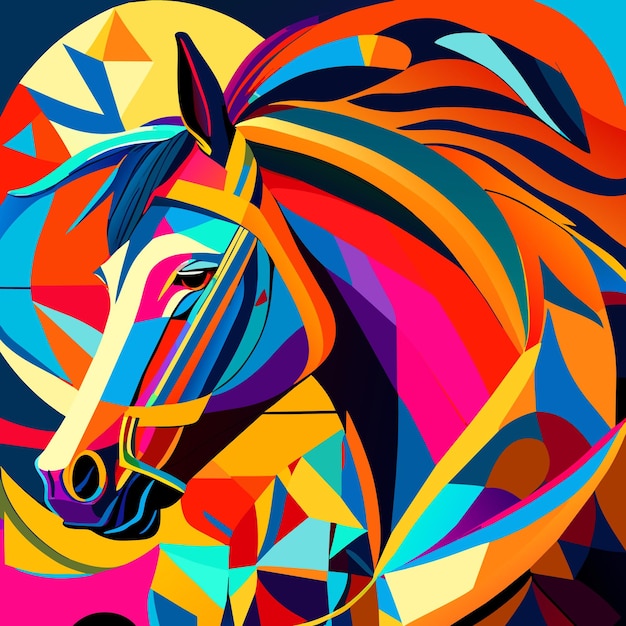 Premium Vector | Abstract minimalist horse design drawing