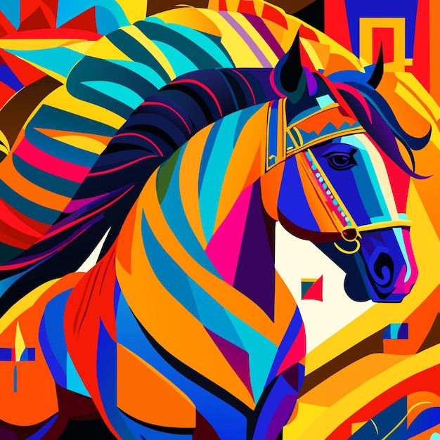 Premium Vector | Abstract minimalist horse design drawing