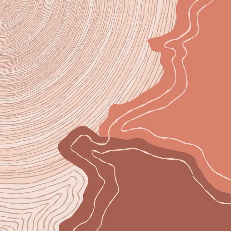 Vector abstract minimalist illustration with earthtone layers and line patterns