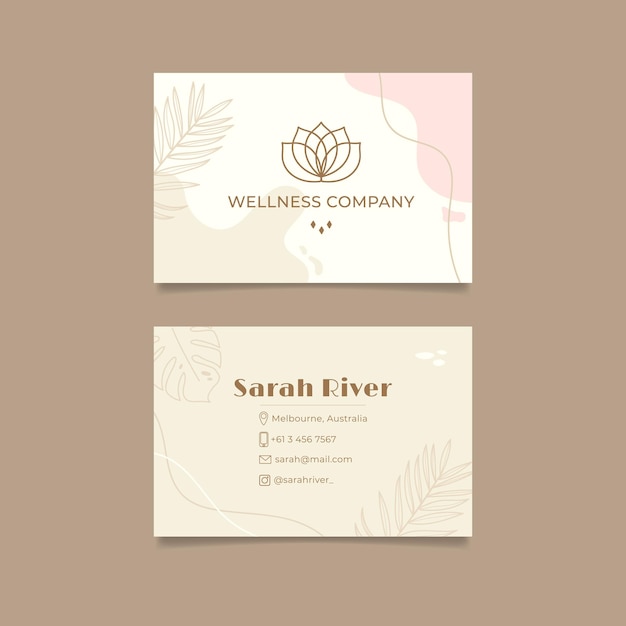 Vector abstract minimalist wellness business card logo template