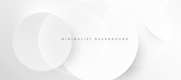 Abstract minimalist white background with circular elements