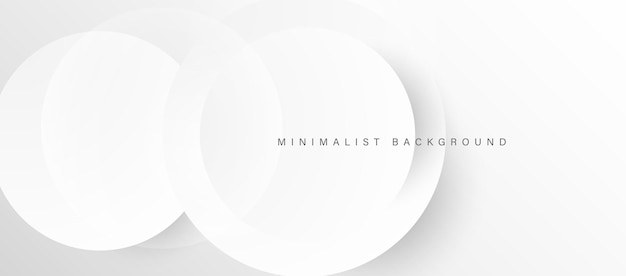 Abstract minimalist white background with circular elements