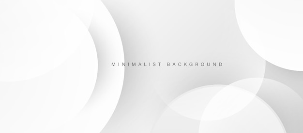 Abstract minimalist white background with circular elements