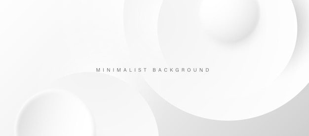 Abstract minimalist white background with circular elements