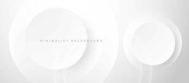 Abstract minimalist white background with circular elements