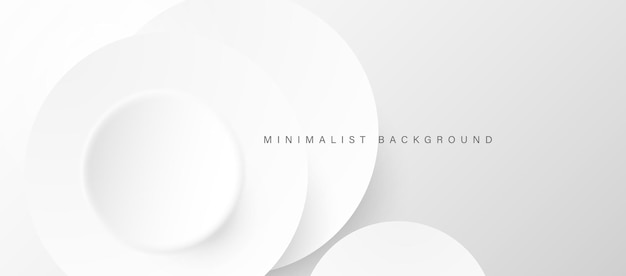 Abstract minimalist white background with circular elements