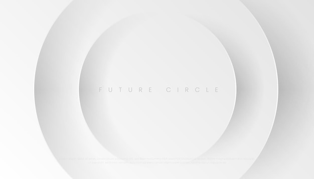 Abstract Minimalist White Circles Background